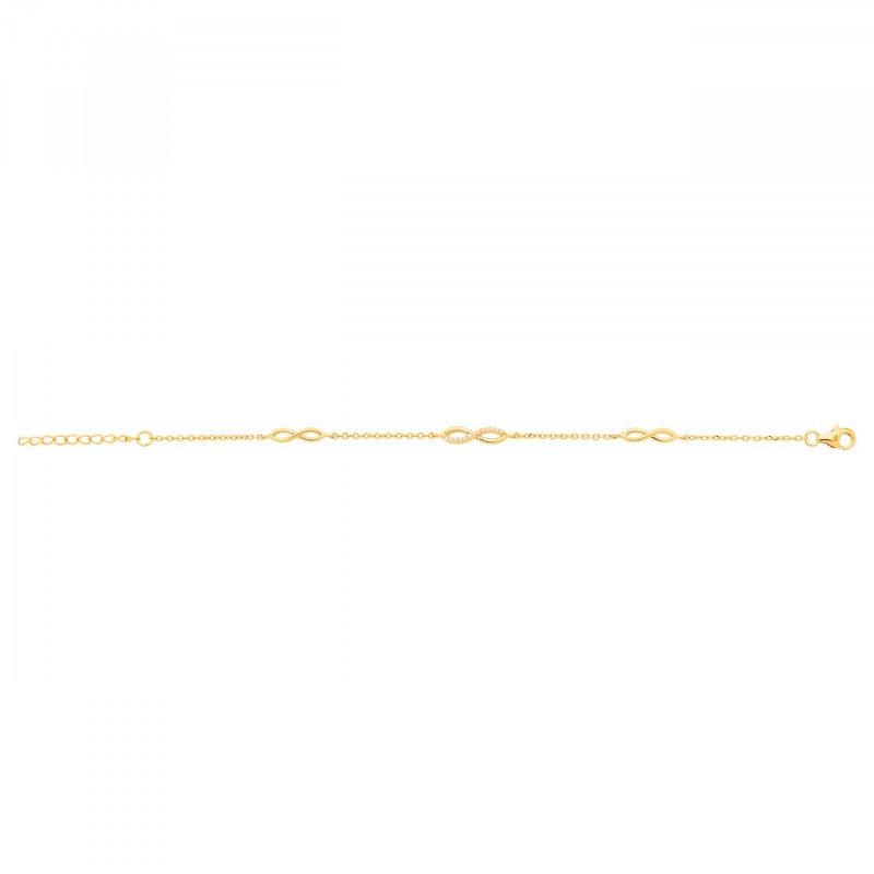 Bracelet femme carador en plaqué or avec oxydes de zirconium motif infini