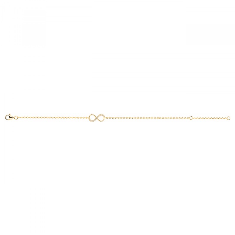 Bracelet femme carador en plaqué or avec oxydes de zirconium motif infini
