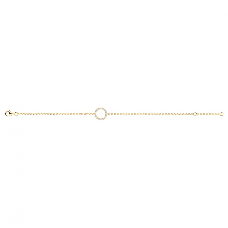 Bracelet femme carador en plaqué or avec oxydes de zirconium motif cercle serti