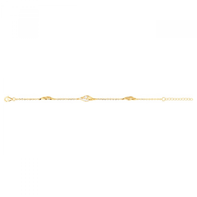 Bracelet femme carador en plaqué or avec oxydes de zirconium