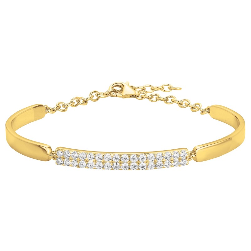 Bracelet Rigide femme carador en plaqué or avec oxydes de zirconium