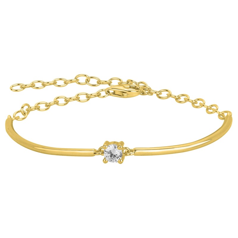 Bracelet Rigide femme carador en plaqué or avec oxydes de zirconium