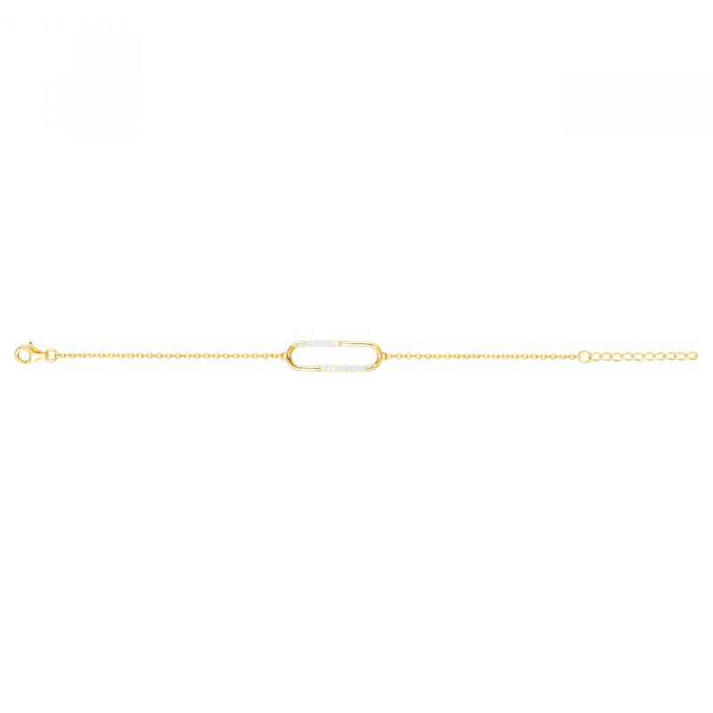 Bracelet fantaisie femme carador en plaqué or avec oxydes de zirconium