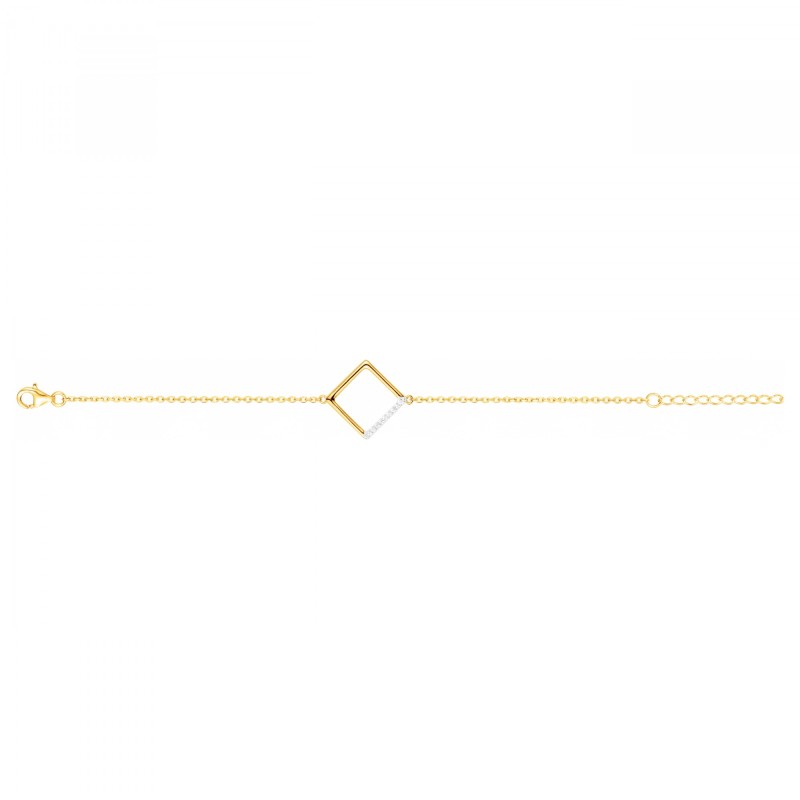 Bracelet fantaisie femme carador en plaqué or avec oxydes de zirconium