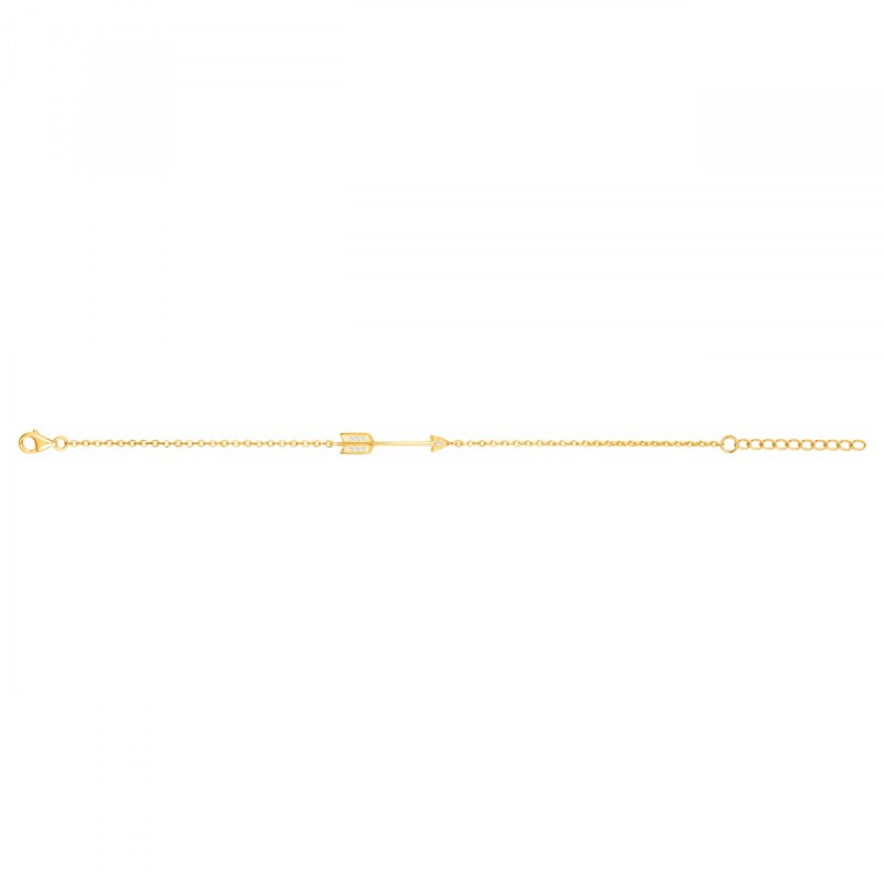 Bracelet fantaisie femme carador en plaqué or avec oxydes de zirconium modèle flèche