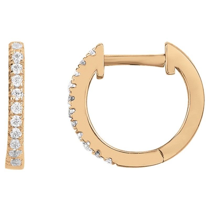 Boucles d'oreilles créoles femme carador en plaqué or avec oxydes de zirconium