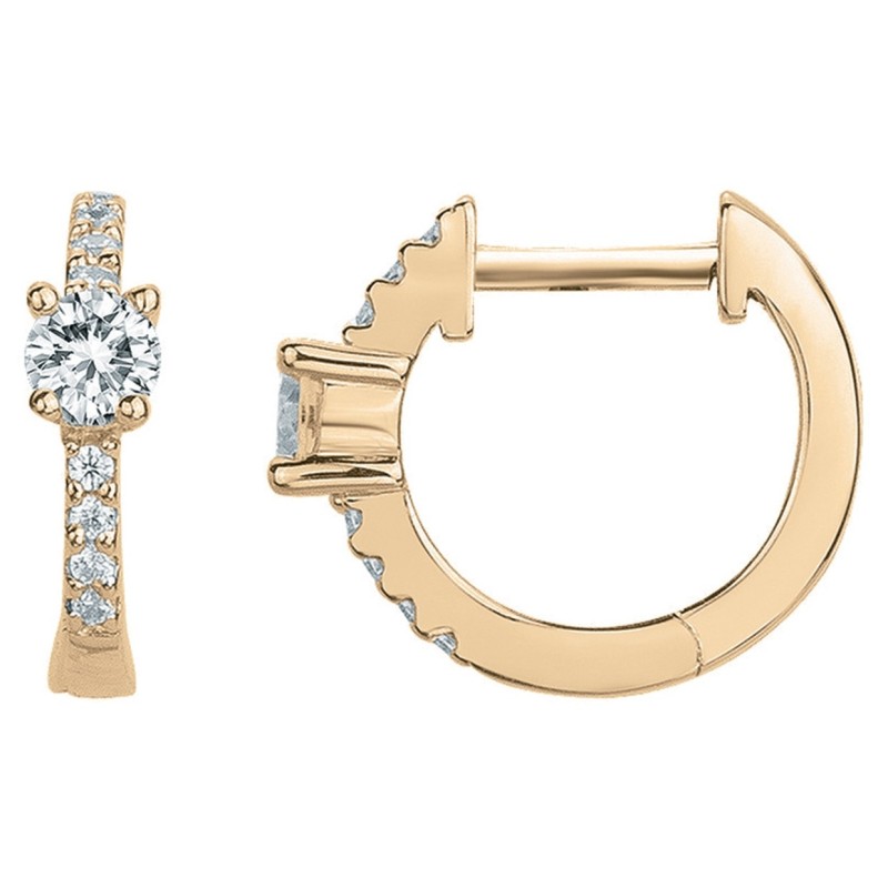 Boucles d'oreilles créoles femme carador en plaqué or avec oxydes de zirconium