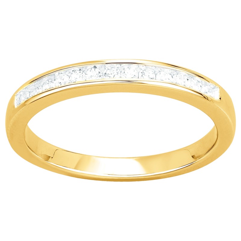 Bague femme Carador en  plaqué or et oxydes de zirconium type alliance