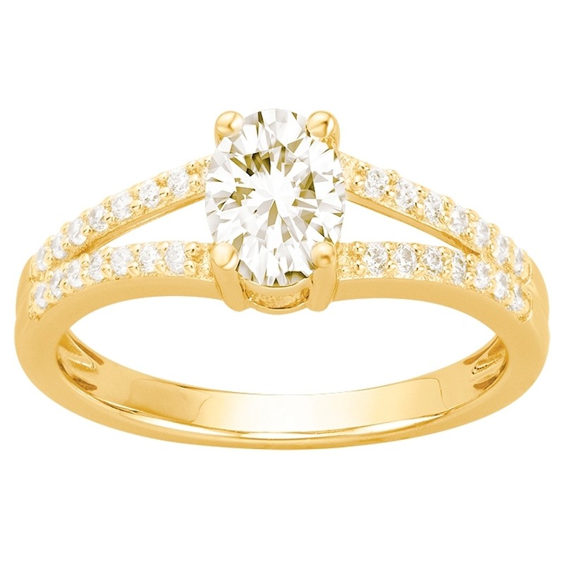 Bague femme Carador en plaqué or et oxydes de zirconium