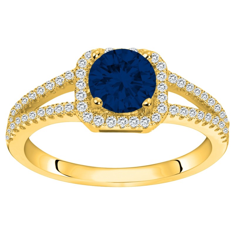 Bague fantaisie femme carador en plaqué or avec oxydes de zirconium et spinelle bleu
