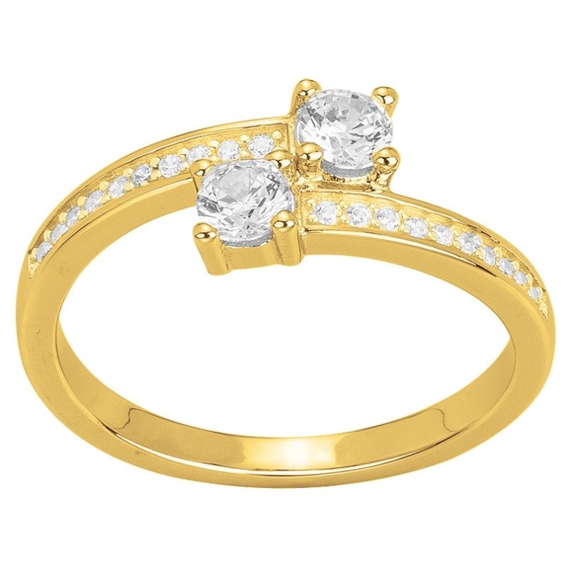 Bague Fantaisie femme carador en plaqué or avec oxydes de zirconium