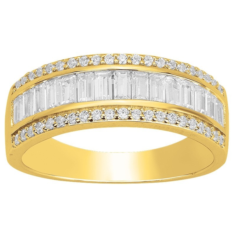 Bague fantaisie femme carador en plaqué or avec oxydes de zirconium