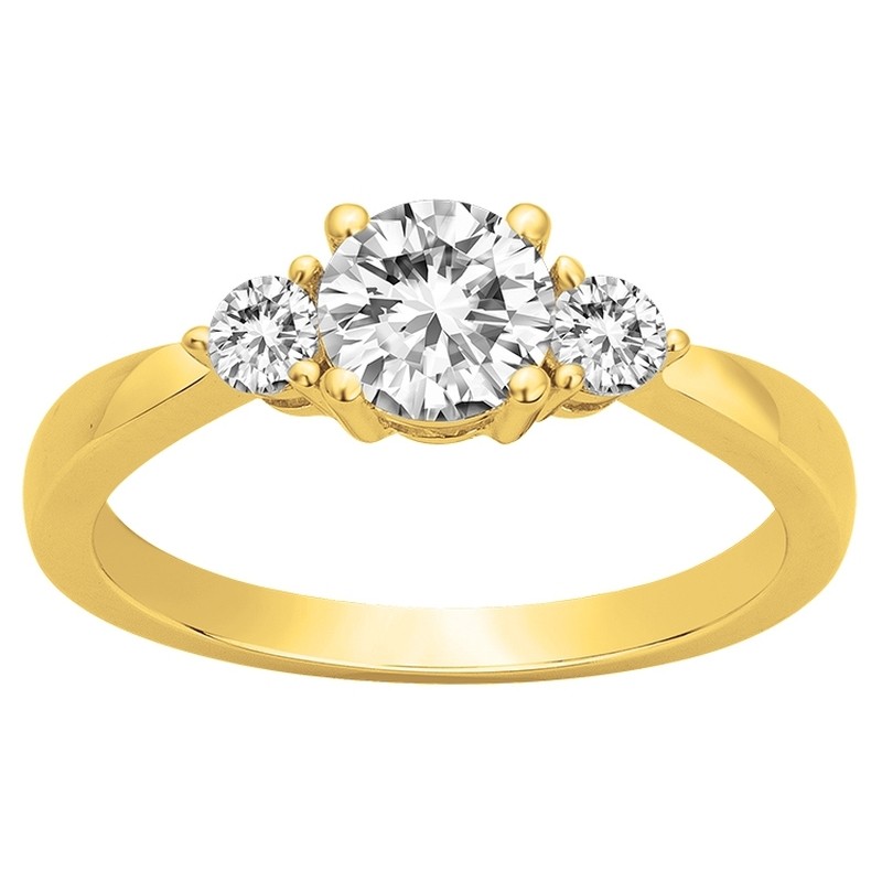 Bague trilogie femme carador en plaqué or avec oxydes de zirconium