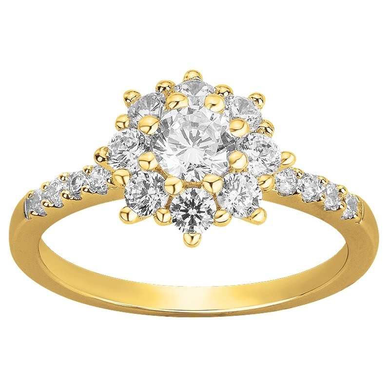 Bague fantaisie femme carador en plaqué or avec oxydes de zirconium