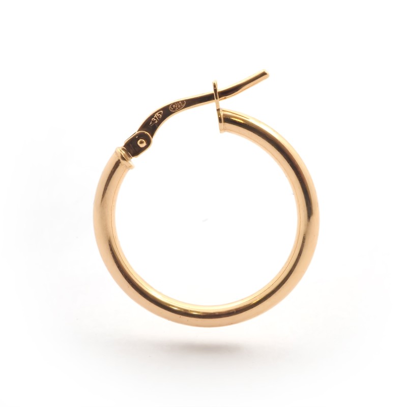 Boucles d'oreilles créoles femme carador en or jaune 375/000 fil rond 2mm