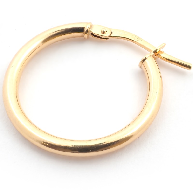 Boucles d'oreilles créoles femme carador en or jaune 375/000 fil rond 2mm