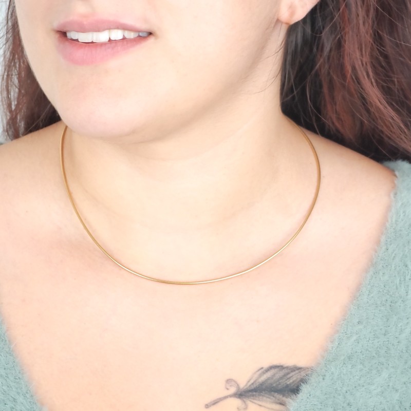 Collier Omega femme carador en or jaune 750/000 1.5mm