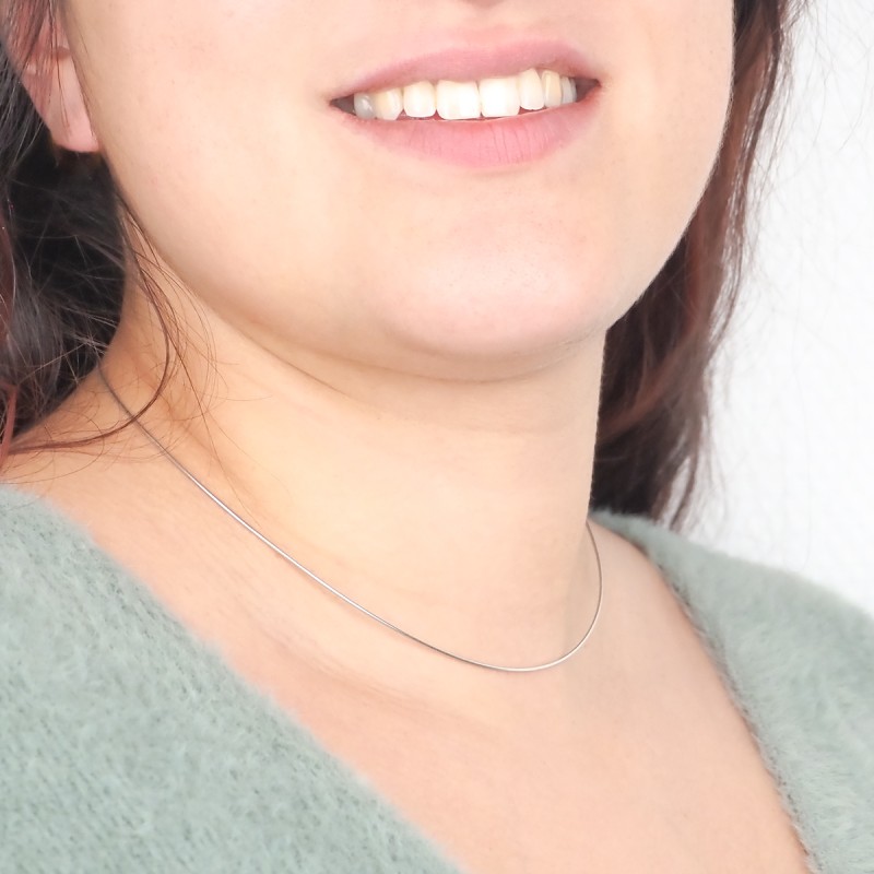 Collier Omega femme carador en or blanc 750/000 0.8mm