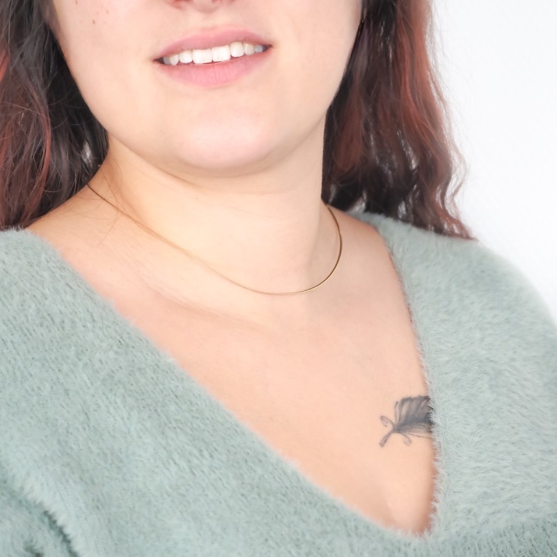 Collier Omega femme carador en or 750/000 bicolores 1.6mm