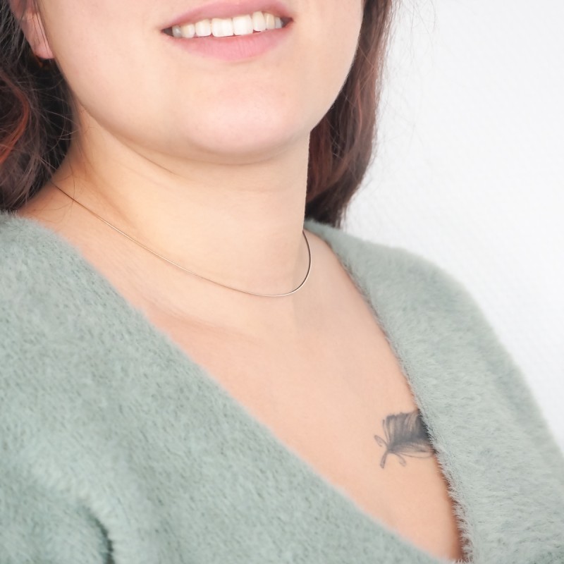 Collier Omega femme carador en or 750/000 bicolores 1.2mm