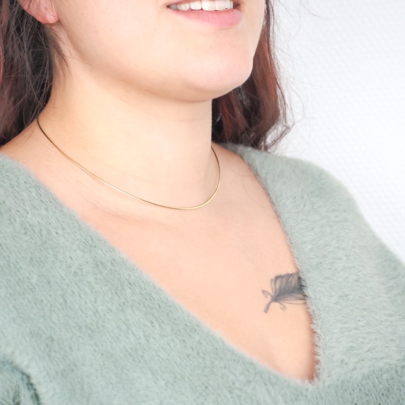 Collier Omega femme carador en or 750/000 bicolores 1.2mm