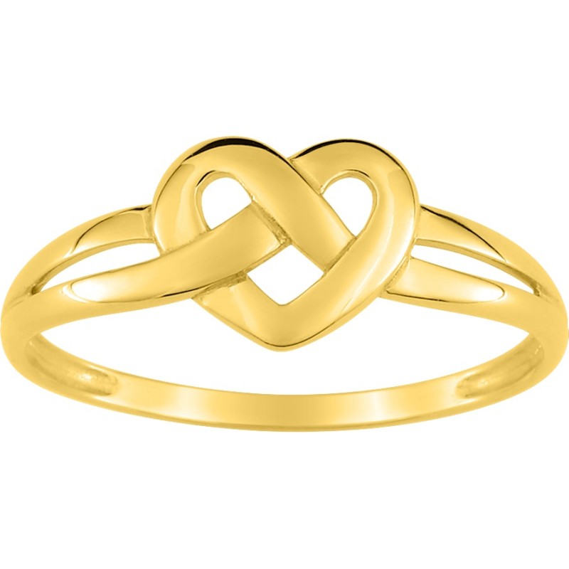Bague fantaisie femme Carador en or 750/000 jaune motif cœur