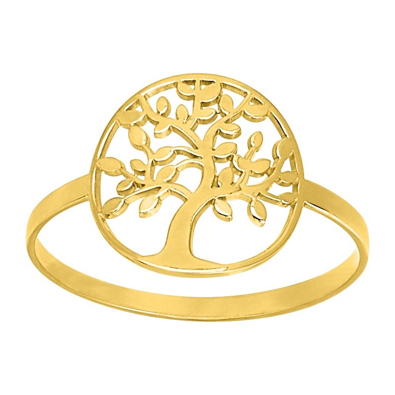 Bague fantaisie femme Carador en or 750/000 jaune motif arbre de vie