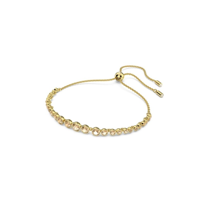 Bracelet fantaisie Swarovski femme métal doré avec cristaux jaune collection Emily