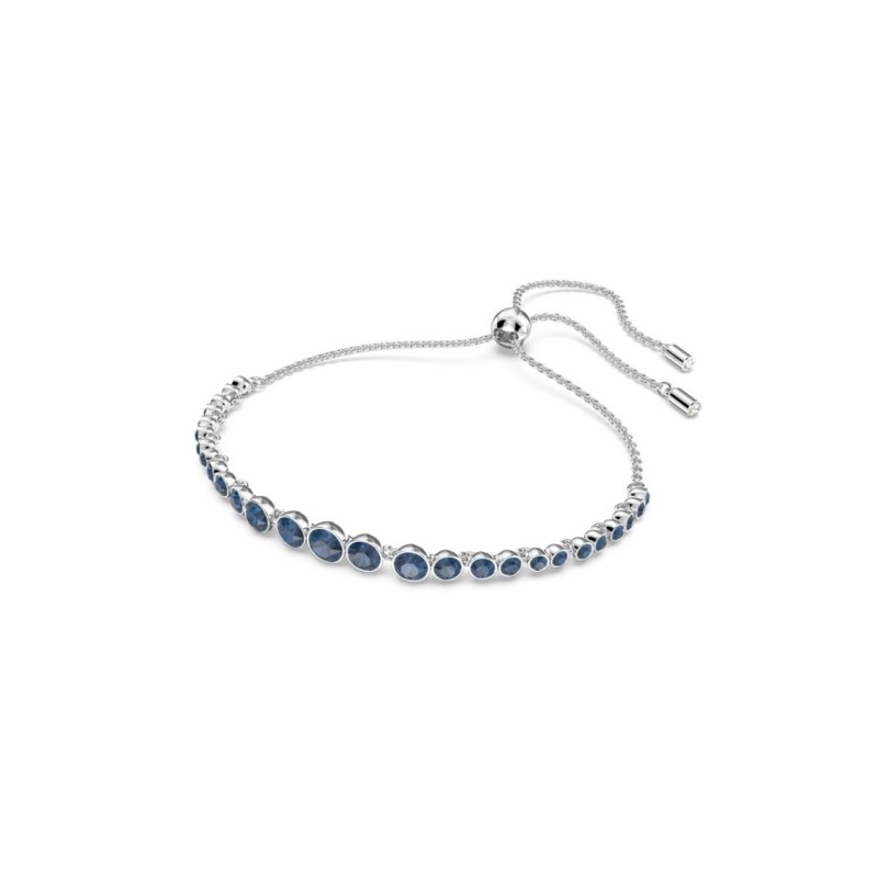 Bracelet fantaisie Swarovski femme métal argenté avec cristaux bleu collection Emily