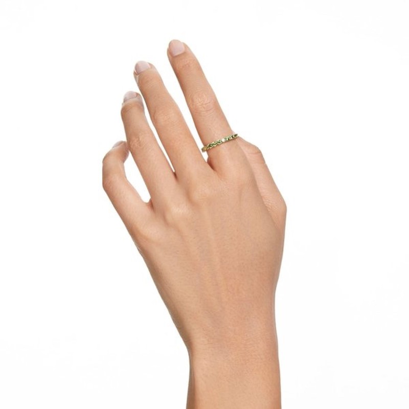 Bague Swarovski femme métal doré et cristaux vert collection Matrix