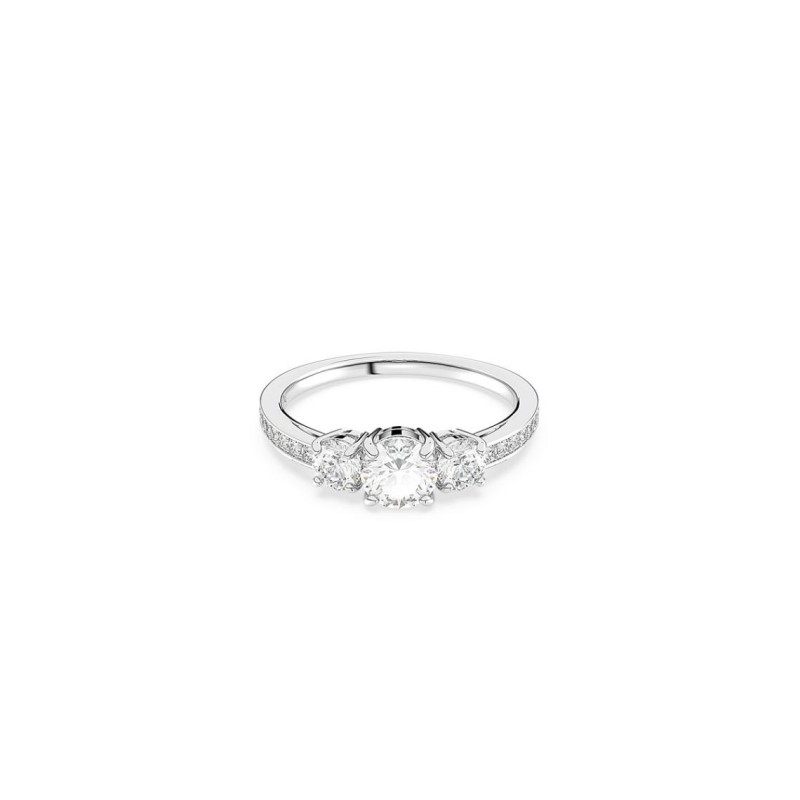 Bague fantaisie Swarovski Femme en métal argenté avec cristaux blanc collection Attract