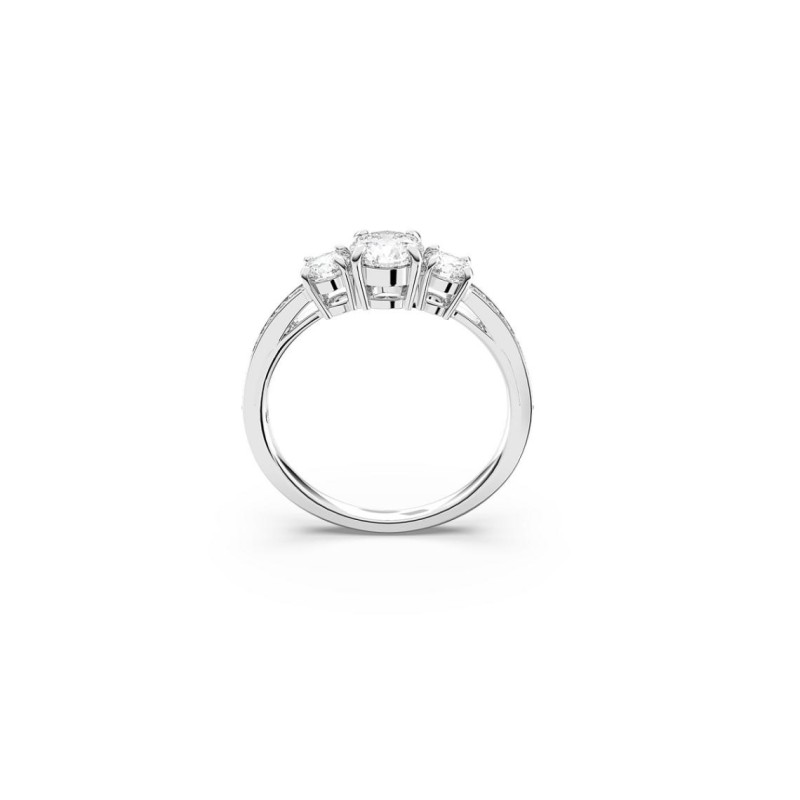 Bague fantaisie Swarovski Femme en métal argenté avec cristaux blanc collection Attract