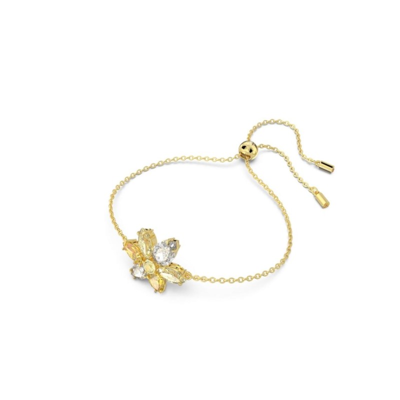 Bracelet fantaisie Swarovski femme métal doré avec cristaux dans les nuances de jaune collection Gema