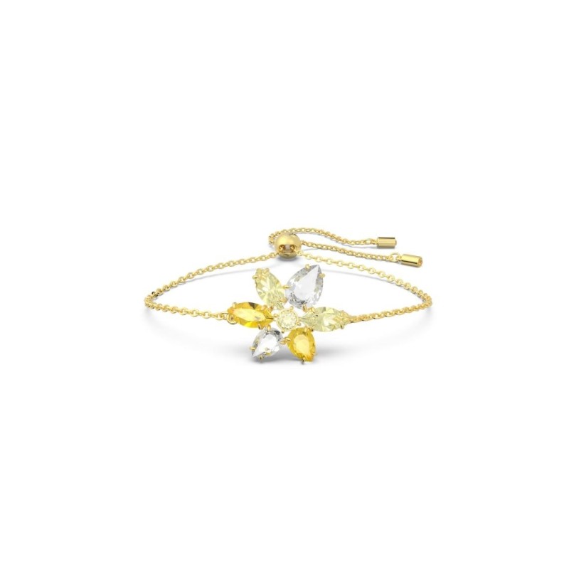Bracelet fantaisie Swarovski femme métal doré avec cristaux dans les nuances de jaune collection Gema