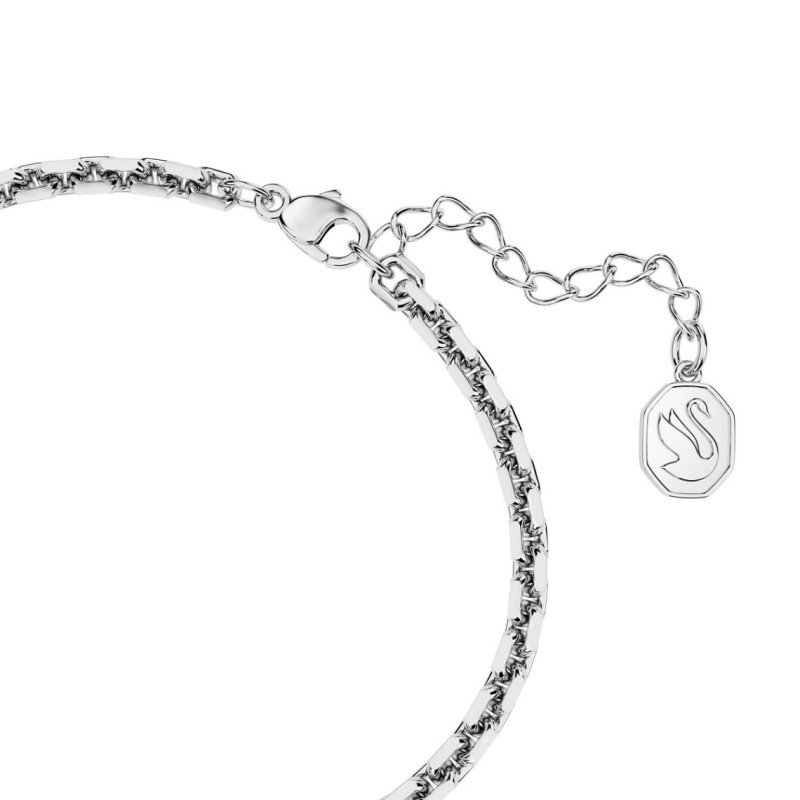 Bracelet fantaisie Swarovski femme métal argenté avec cristaux blanc collection Volta