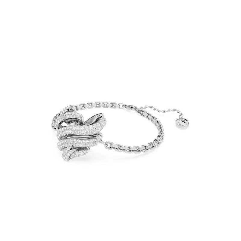 Bracelet fantaisie Swarovski femme métal argenté avec cristaux blanc collection Volta
