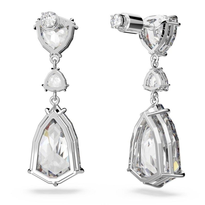 Boucles d'oreilles fantaisie Swarovski femme métal argenté avec cristaux blanc collection Mesmera