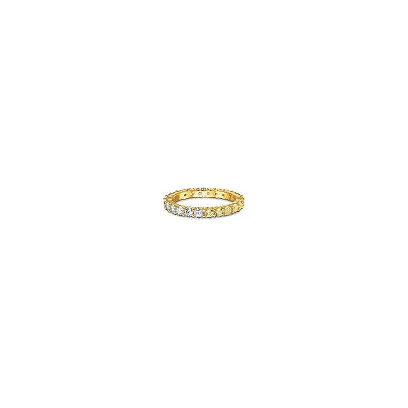 Bague Swarovski femme métal doré avec des cristaux blanc et jaune collection Vittore Half