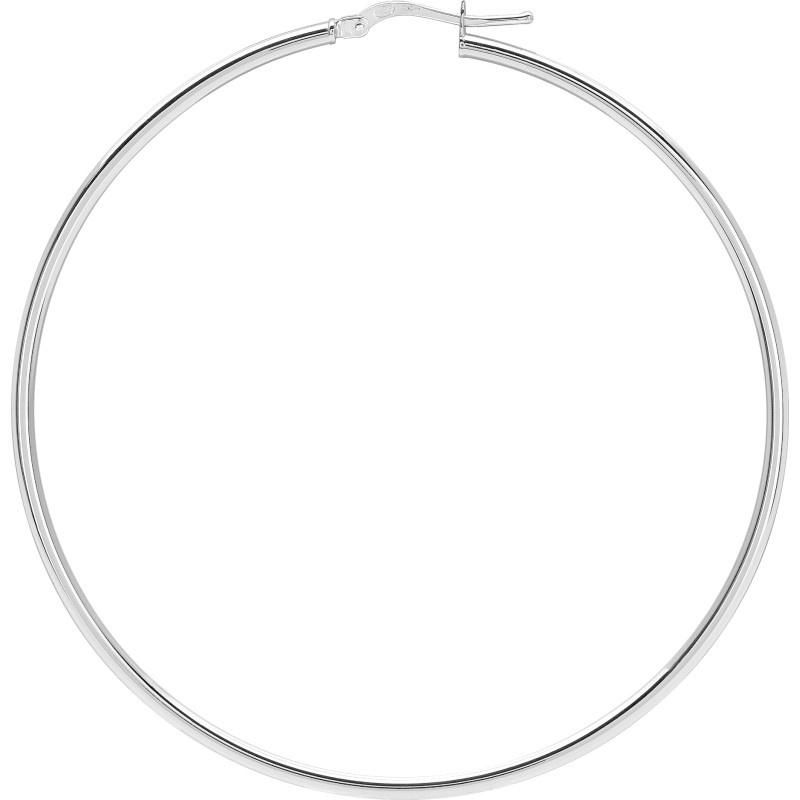 Boucles d'oreilles Créoles Carador diamètre 60mm or blanc 750/000