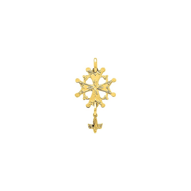 Pendentif Carador en  or jaune 750/000 croix Huguenote