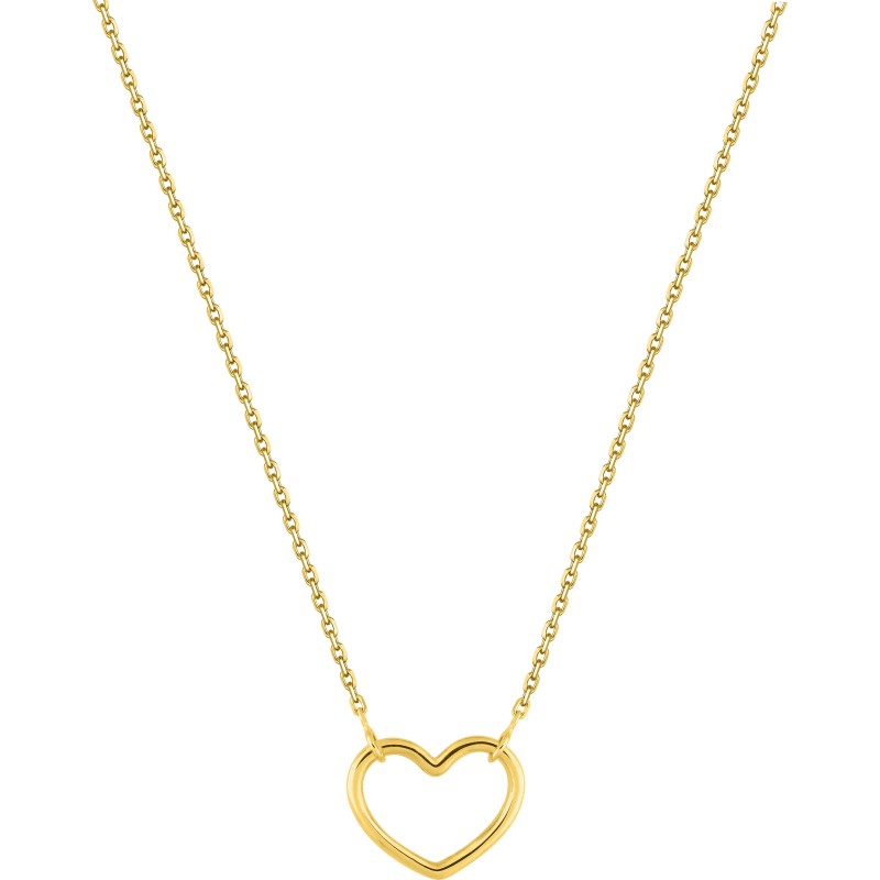 Collier fantaisie Carador en  or jaune 750/000 motif cœur ajouré