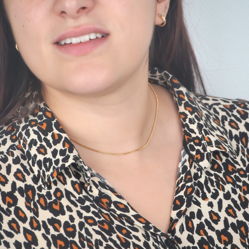 Chaîne Carador maille gourmette diamantée 1.7mm or jaune 750/000