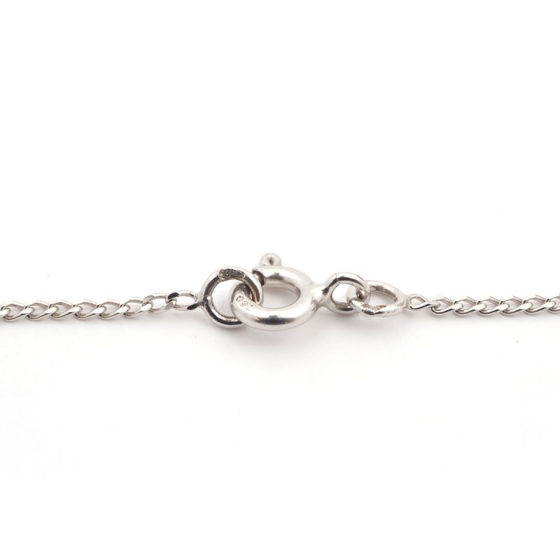 Chaîne Carador maille gourmette diamantée 1.4mm or blanc 750/000