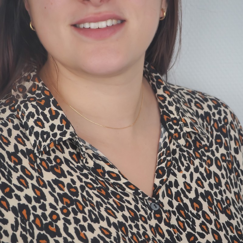 Chaîne Carador maille forçat diamantée 0.8mm or jaune 750/000