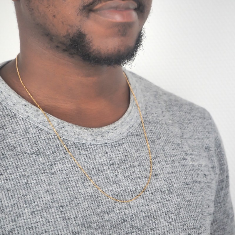 Chaîne Carador maille forçat diamantée 1.4mm or jaune 750/000