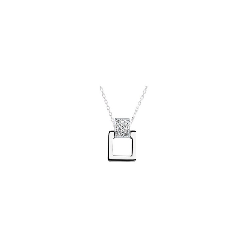 Collier femme CARADOR en or blanc 750/000 et oxydes de zirconium