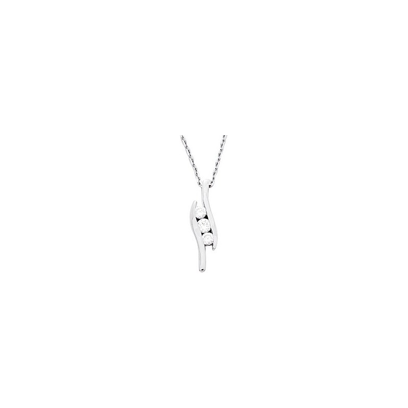 Collier femme CARADOR en or 750/000 blanc et oxydes de zirconium