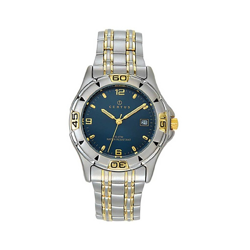 Montre Certus Homme en métal Bicolore fond de cadran bleu