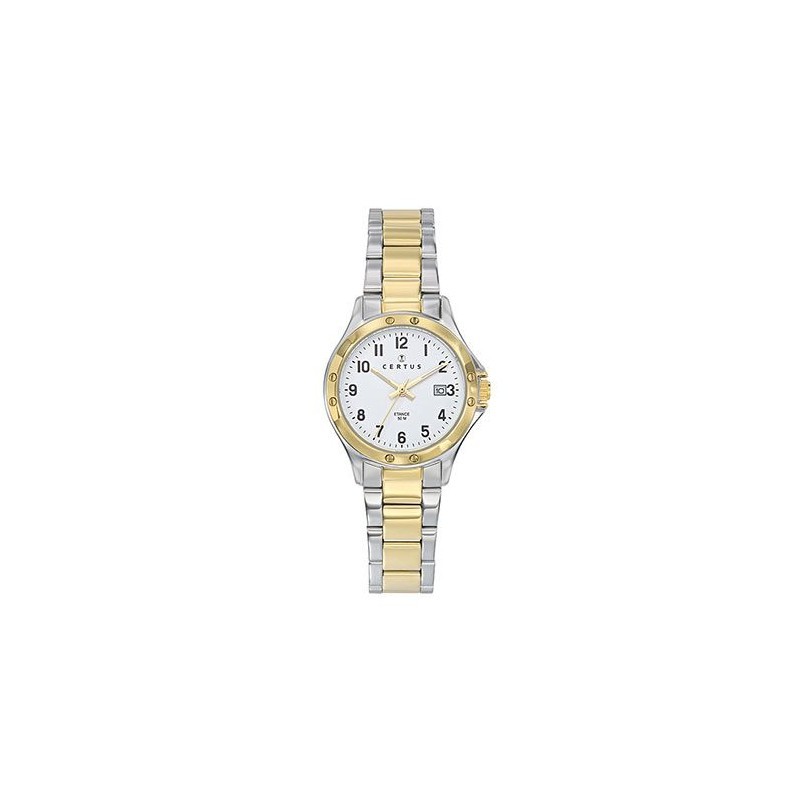 Montre Certus Femme bracelet bicolore fond de cadran blanc