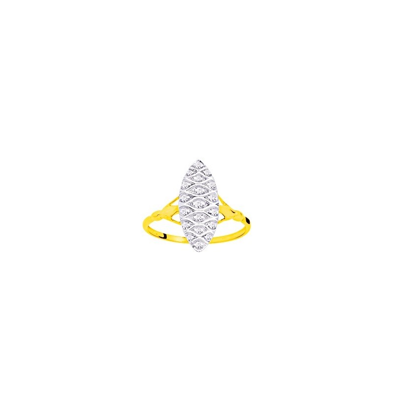 Bague fantaisie Carador en or jaune  375/000 et diamants
